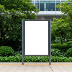 An empty billboard is set outdoors, ready for your advertisement.
