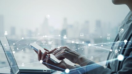 Business people using digital devices and communication network concept - Powered by Adobe