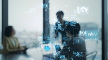 Group of business people meeting and digital technology concept - Powered by Adobe