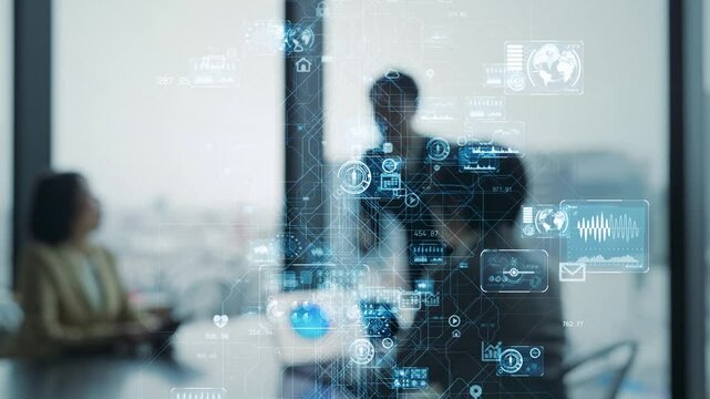 Group of business people meeting and digital technology concept - Powered by Adobe