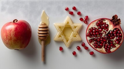Symbolic apple representing Rosh Hashanah and the celebration of Jewish traditions during the High Holidays