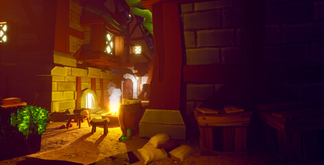 灯火にひそむ路地