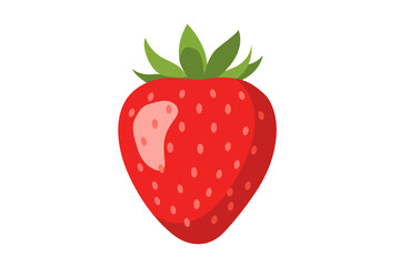 Strawberry flat vector illustration on white background