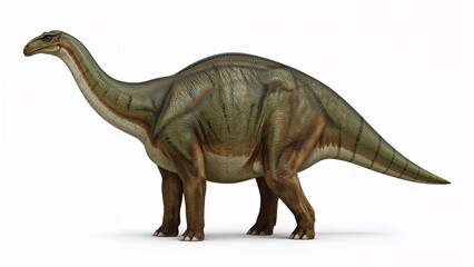 Long-Necked Dinosaur Isolated on White