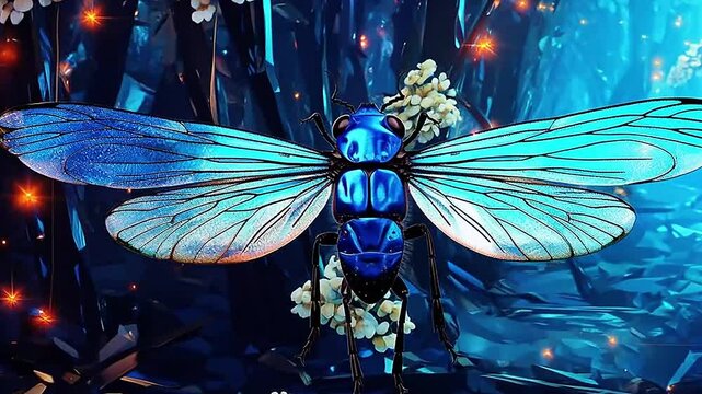 firefly in Delfts Blauw realistis, highly detailedai, generatif