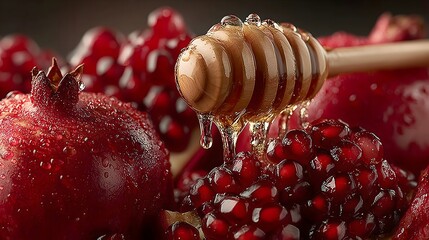 Celebrate Rosh Hashanah with apples, pomegranates, and honey as symbols of blessings and sweet beginnings for the new year