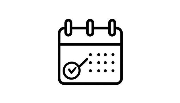 Simple calendar icon with checkmark