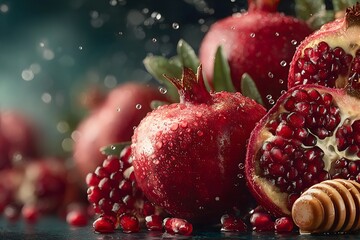 Celebrate Rosh Hashanah with fresh pomegranates and honey for a meaningful Jewish new year tradition