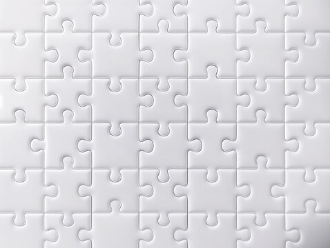 Clean white jigsaw puzzle background texture