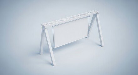 Minimalist white frame with canvas on a plain background perfect for presentation