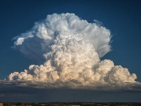 Dramatic thunderhead rising vertically into stormy sky highlighting the raw power of towering cloud formations