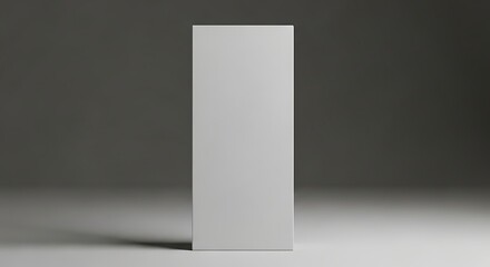 Minimalist white rectangular box mockup on neutral background for product display