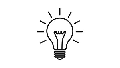 Simple line drawing of an incandescent lightbulb