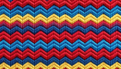 Colorful zigzag pattern of yarn