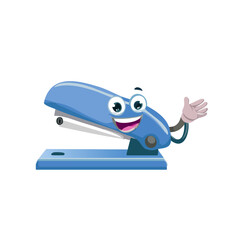 Fototapeta premium Smiling Cartoon Stapler Character Waving Happily with Big Eyes and Friendly Expression