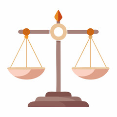balanced scales icon with diverse skin-tone pans in flat design symbolizing equality and justice
