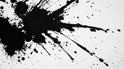 Obraz premium Dark ink splatter texture, urban grunge aesthetic, heavy black paint drops, distressed surface details, abstract monochrome pattern, high contrast stains, rough artistic overlay, industrial style