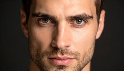 Obraz premium Close-up male face, intense gaze