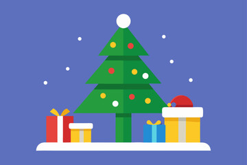 Fototapeta premium christmas tree with gifts