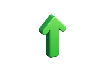 3D green upward arrow on white background