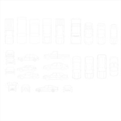 Obraz premium 2D Car Drawing Plan and Section – Vector AutoCAD Layout for Architecture and Interior Design Use