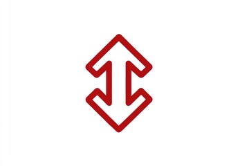 Red outlined double arrow, up and down
