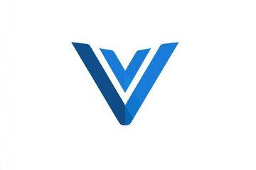 Two overlapping, stylized blue "V"s on white