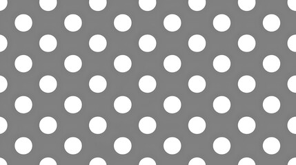 Classic and timeless: Seamless polka dot pattern with white circles on a gray backdrop