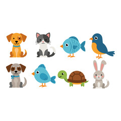 Obraz premium Cute Cartoon Animals Collection Vector Illustration