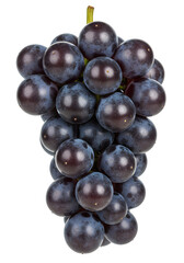Fototapeta premium A cluster of dark purple grapes hanging naturally isolated on white or transparent background. PNG format.