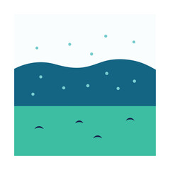 Simple flat vector animal illustration featuring a single animal in the top half