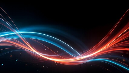 Fototapeta premium Bright dynamic abstract fractal art with glowing light lines illustrating a colorful burst of energy against a dark textured backdrop