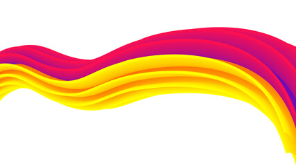 Vibrant 3D Color Wave Transparent Background