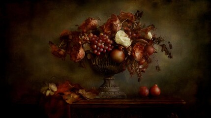 Autumnal still life in baroque style