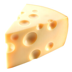 piece of cheese on transparent background
