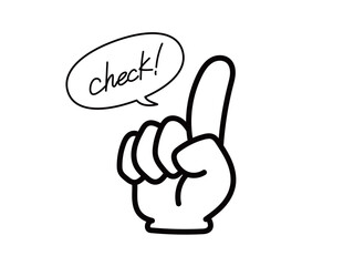 手のアイコン_人差し指_01_Check_吹き出し