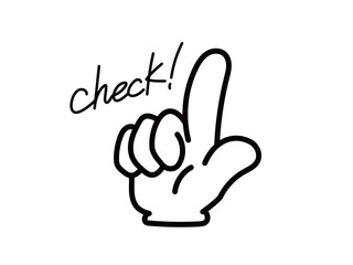 Obraz premium 手のアイコン_人差し指_02_Check