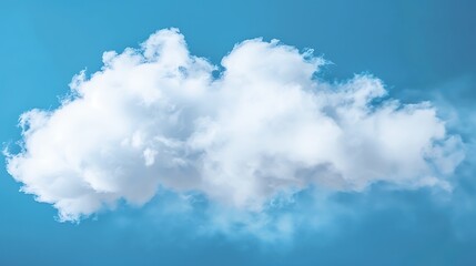 Serene cloudscape of fluffy white cumulus cloud formations against a clear turquoise sky