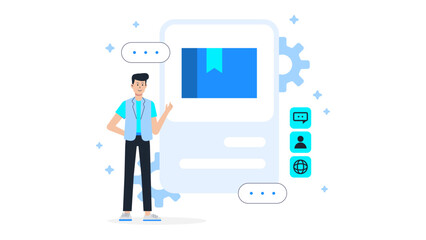 UX designer testing user flow using mockups flat vector illustration