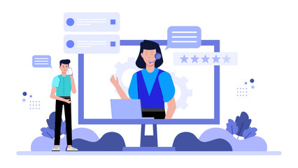Customer Support Team Handling Escalation Protocol Flat Vector Illustration