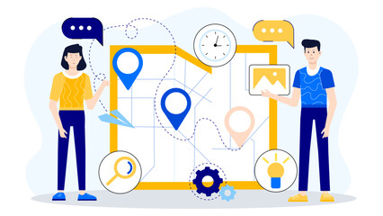 Marketing Specialist Mapping Customer Journey Flat Vector Illustration