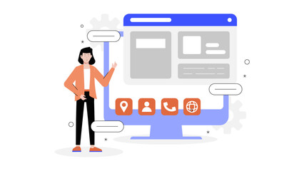 UX Designer Testing Mobile Responsiveness Flat Vector Illustration