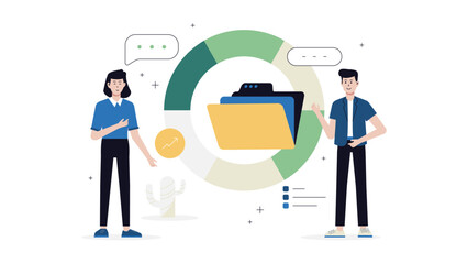 Startup Team Hosting User Feedback Workshop, Flat Vector Illustration