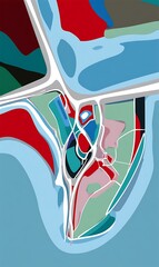 Abstract portrait with vibrant color palette