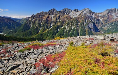蝶ヶ岳から望む穂高連峰と槍ヶ岳