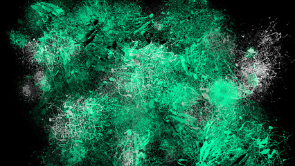 ミントグリーン　背景｜抽象, テクスチャ, グランジ, スプラッター, 粉, 緑, 黒, 素材