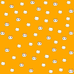 cat design with orange background