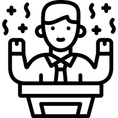 winner icon illustration design with outline