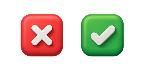 yes and no buttons app icon | transparent png | cross mark and check mark