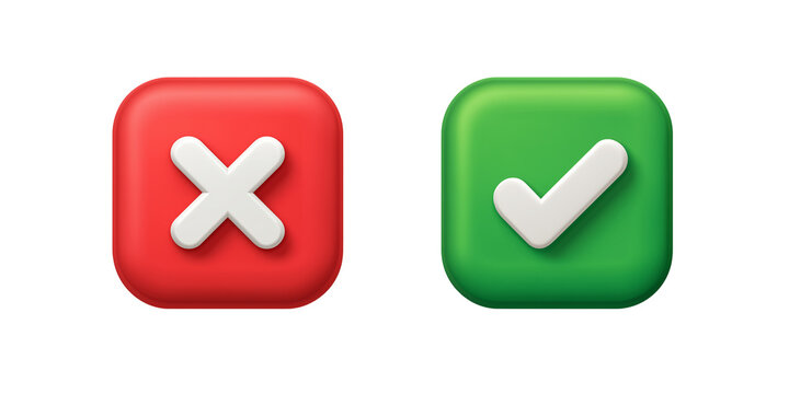 yes and no buttons app icon | transparent png | cross mark and check mark